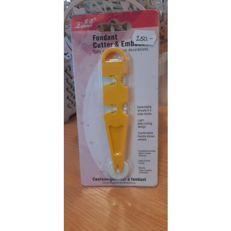 Műanyag kézi fontant/tészta vágó roller