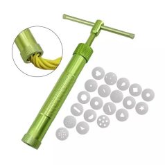   FONDANT ÉS MARCIPÁN FÉM EXTRUDER SZEGÉLY DÍSZÍTŐ SZETT(20 RÉSZES)