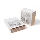 Süteményes doboz, párizsi utcakép mintás 22x22x11cm