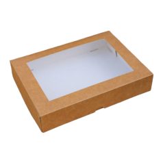 Papírdoboz barna kraft ablakkal 26x19x5cm