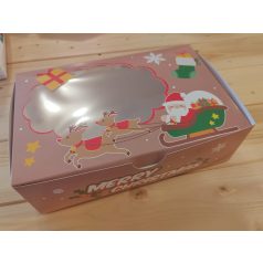 Süteményes doboz, télapó mintával 22x14x6,5cm