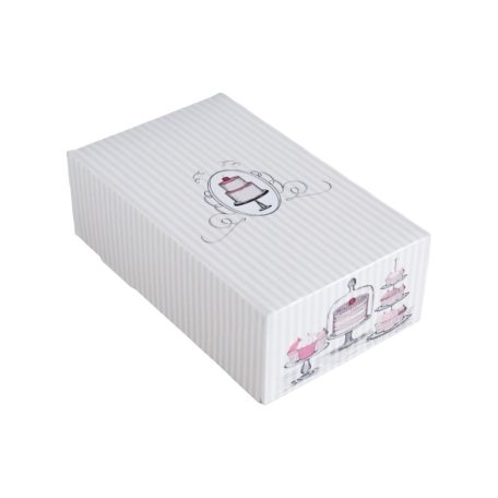 Süteményes doboz, torta mintával 12,5x21x7cm