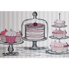 Süteményes doboz, torta mintával 12,5x21x7cm