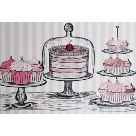 Süteményes doboz, torta mintával 12,5x21x7cm