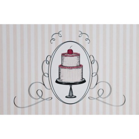 Süteményes doboz, torta mintával 12,5x21x7cm