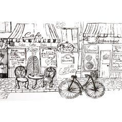 Süteményes doboz, párizsi utcakép mintás 25x15x8 cm