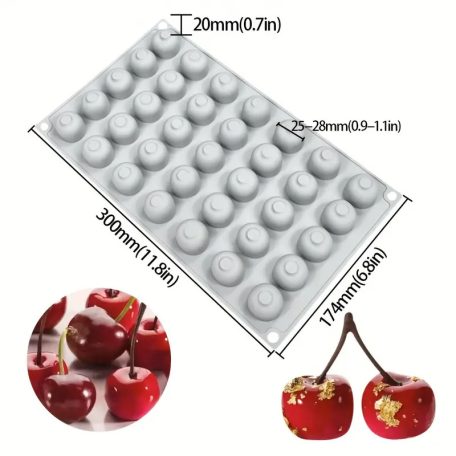 Cseresznye alakú szilikon forma 35 részes