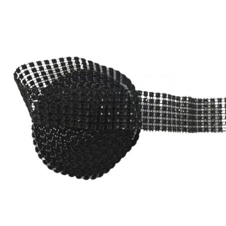 Fekete strasszköves szalag 3 cm x 3 m
