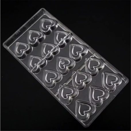 Polikarbonát bonbon forma -szív 15 db-os