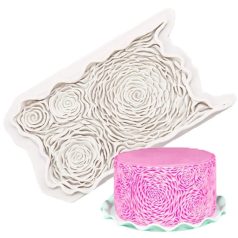 Szilikon mintázó fodros rózsa 11 x 18 cm