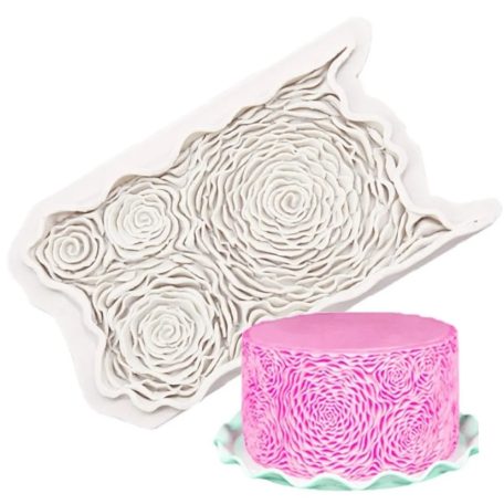 Szilikon mintázó fodros rózsa 11 x 18 cm