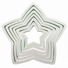 Műanyag sütemény kiszúró 6 db-os - csillag