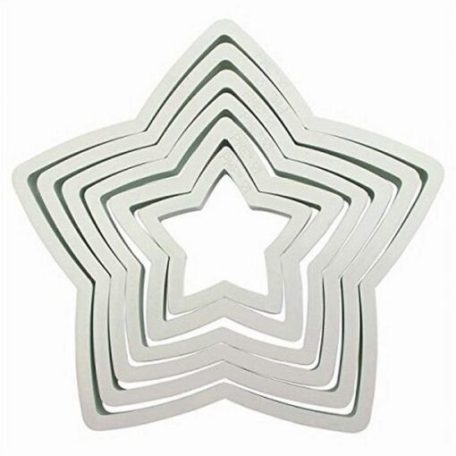 Műanyag sütemény kiszúró 6 db-os - csillag