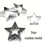 Fém sütemény, linzer kiszúró 5 db-os - csillag