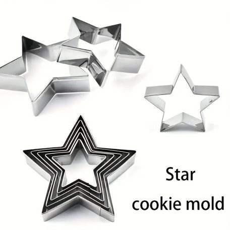 Fém sütemény, linzer kiszúró 5 db-os - csillag