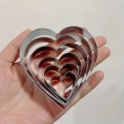 Fém sütemény, linzer kiszúró 5 db-os - szív