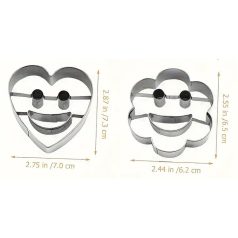   Fém sütemény, linzer kiszúró 2 db-os - Mosolygó minták 2.