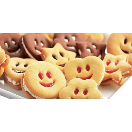 Fém sütemény, linzer kiszúró 2 db-os - Mosolygó minták 2.