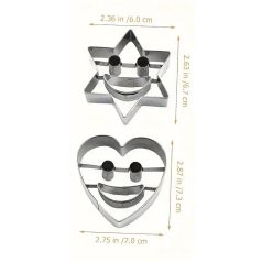   Fém sütemény, linzer kiszúró 2 db-os - Mosolygó minták 1.