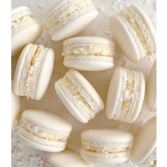 Fehér/natúr színű macaron héjak 6 db (3 pár)