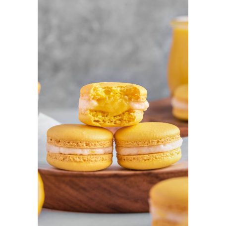 Citromsárga színű macaron héjak 6 db (3 pár)