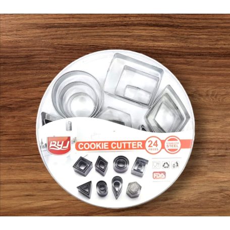 24 DARABOS FÉM SÜTEMÉNYKISZÚRÓ- geometrikus formák