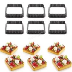 Szögletes Tarte gyűrű 8 x 8 cm 6 db