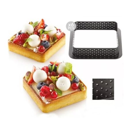 Szögletes Tarte gyűrű 8 x 8 cm 6 db