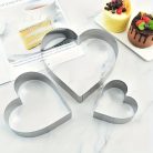 Szív alakú fém sütőforma 3 db-os