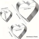 Szív alakú fém sütőforma 3 db-os