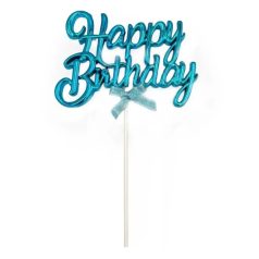 Happy Birthday beszúró kék - fényes