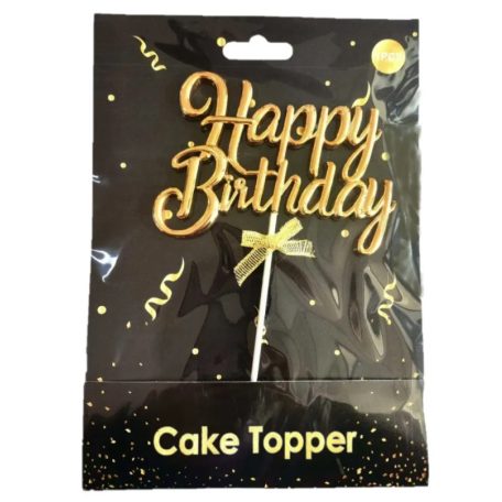 Happy Birthday beszúró arany - fényes