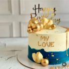 Arany metál gömb torta dekoráció 20 db/cs