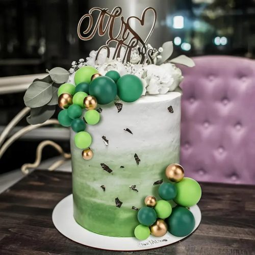 Zöld mix gömb torta dekoráció 20 db/cs