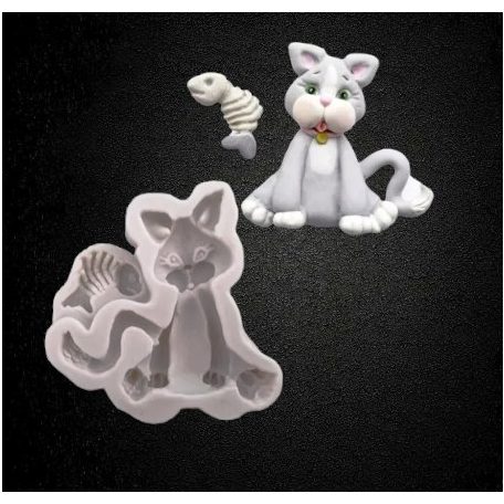 Szilikon fondant mintázó macska