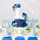 Kék gömb torta dekoráció 3 db/cs