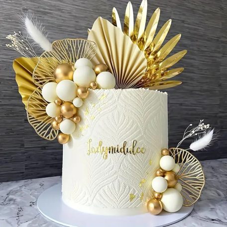 Arany gömb torta dekoráció 3 db/cs