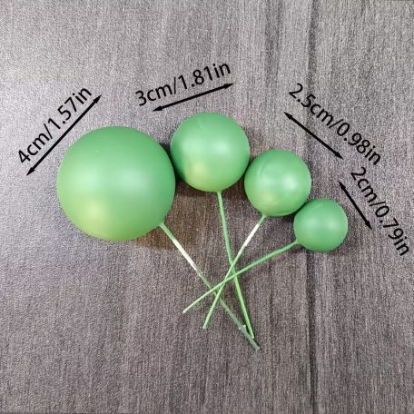 Gömb Tortadísz beszúró szett, 20db-os középzöld