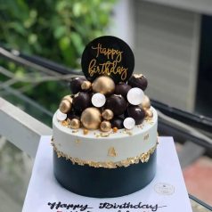 Arany-fekete-fehér tortadísz gömb szett 36 db