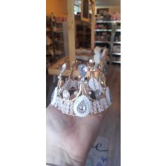 Torta tiara arany színű  ezüst strasszkövekkel