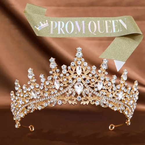 Torta tiara arany színű ezüst strasszkövekkel