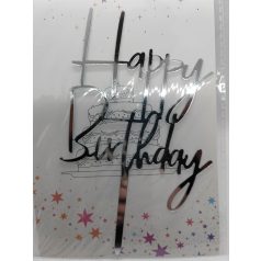 Tortadekoráció ezüst akril