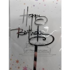 Tortadekoráció ezüst akril