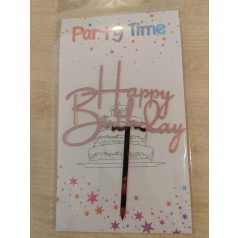 Tortadekoráció akril rosegold