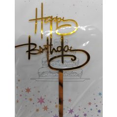 Tortadekoráció arany akril