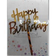 Tortadekoráció akril arany 1