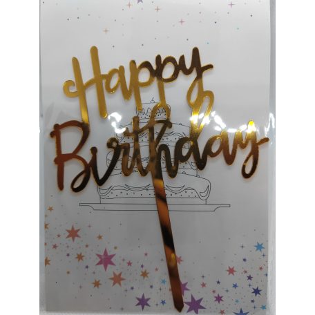 Tortadekoráció akril arany 1