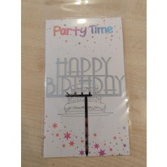 Tortadekoráció akril ezüst