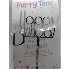 Tortadekoráció ezüst akril