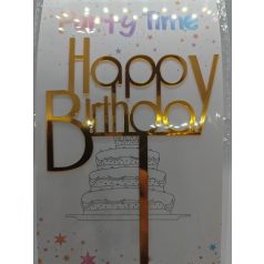 Tortadekoráció akril arany